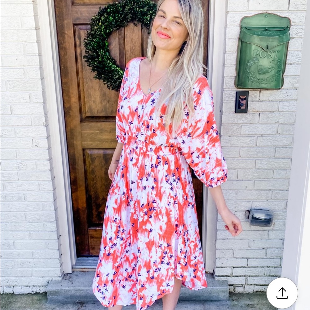 Smocked midi dress